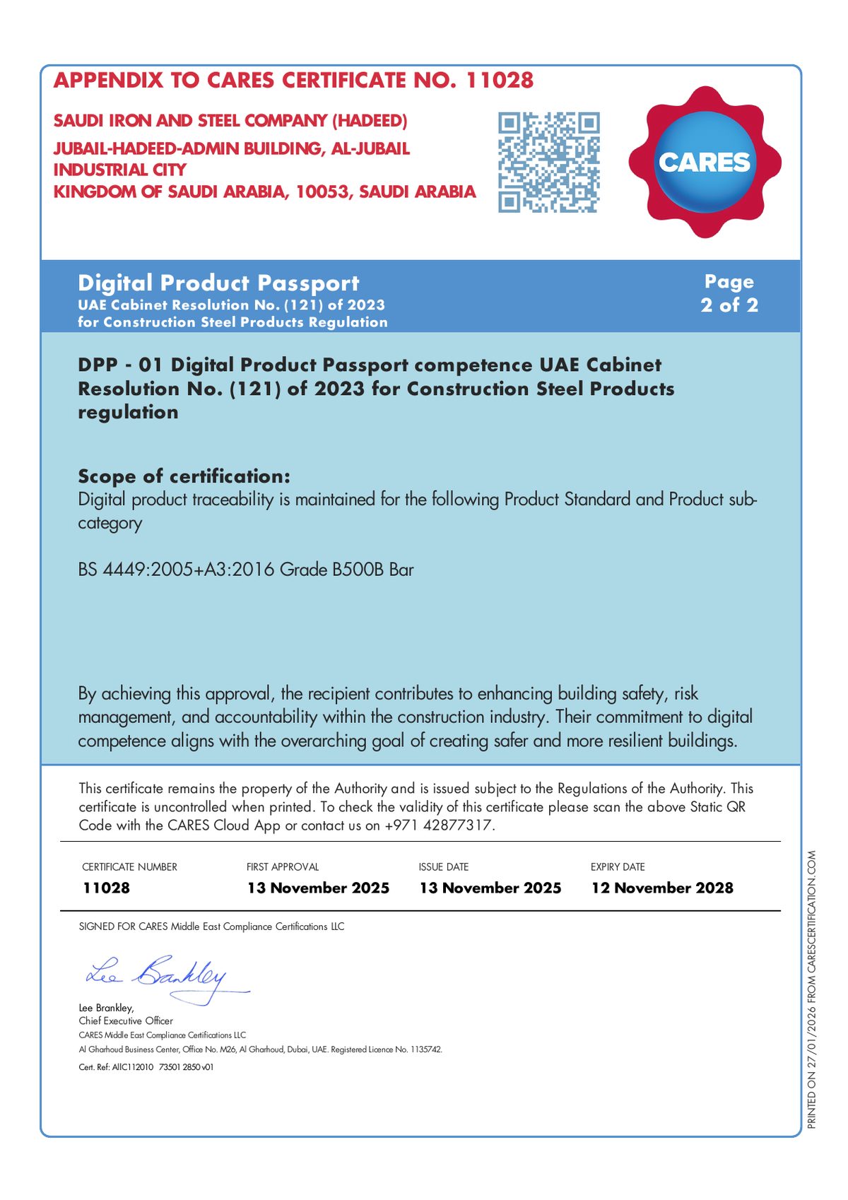 CARES Certificate Appendix